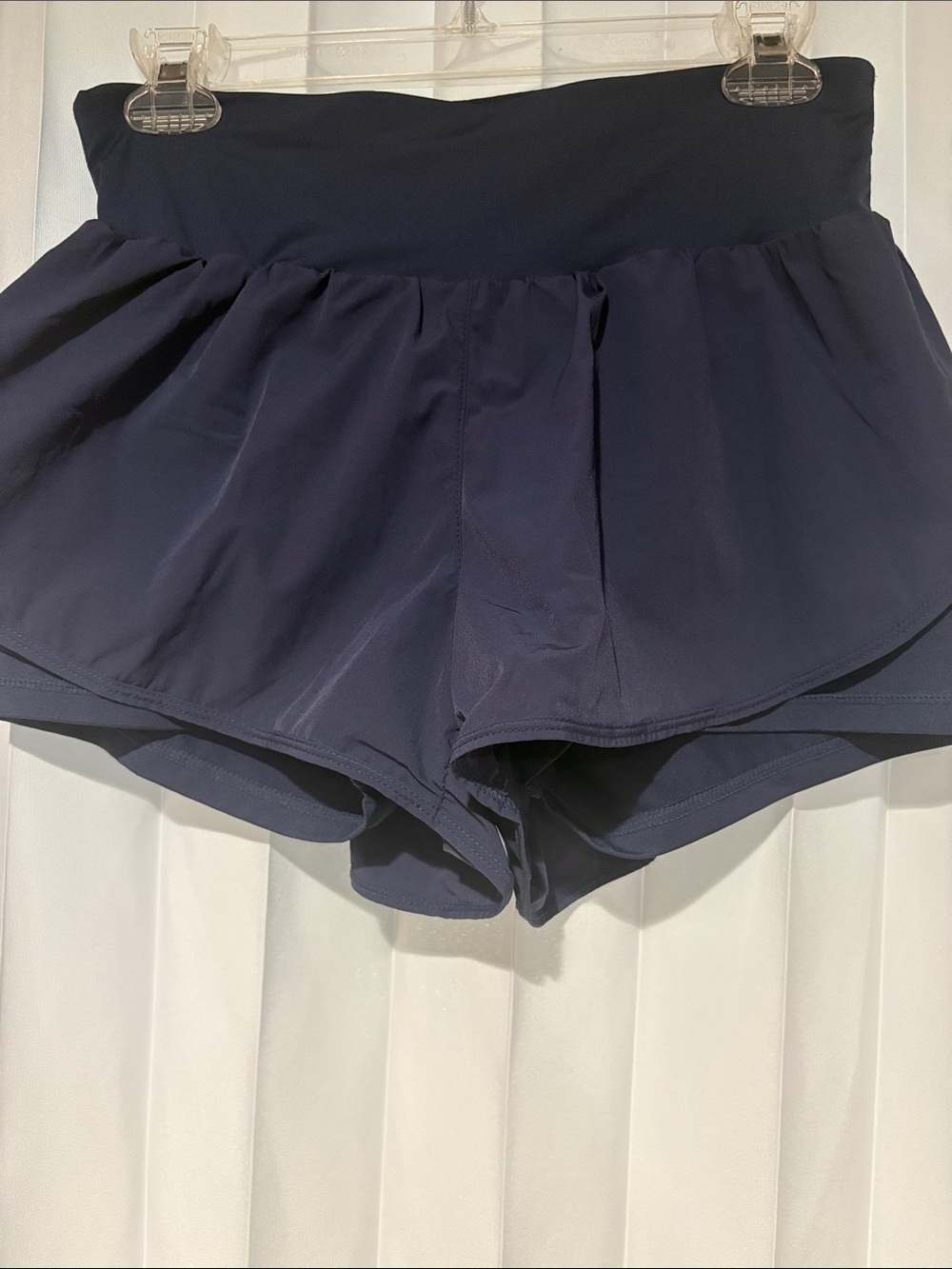 Cadmus Athletic Running Shorts Navy Slate Blue Dual Layer Elastic Waist M